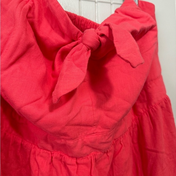 Universal Thread NWOT Women's 4x Coral Knotted Front Tiered Strapless Dress - Picture 7 of 8